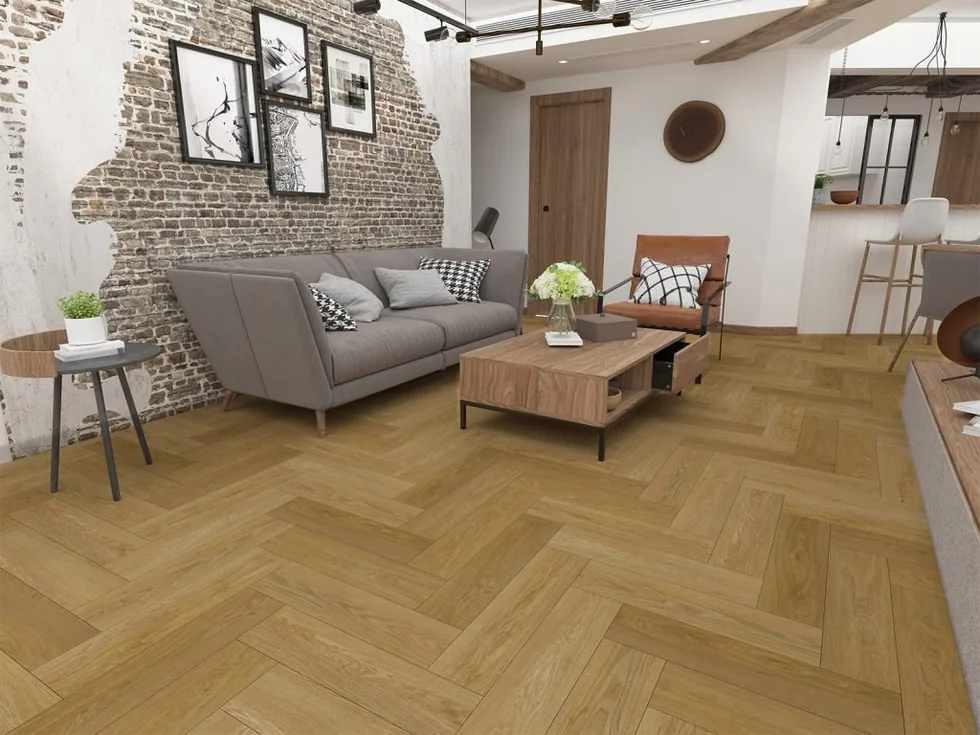 Herringbone SPC Vinyl Flooring – SP5016 design photograph from the Superior Floor product catalog
