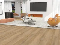 Vinyl floor/Glue down 2mm 3mm luxury plank in a warm mid-brown oak finish